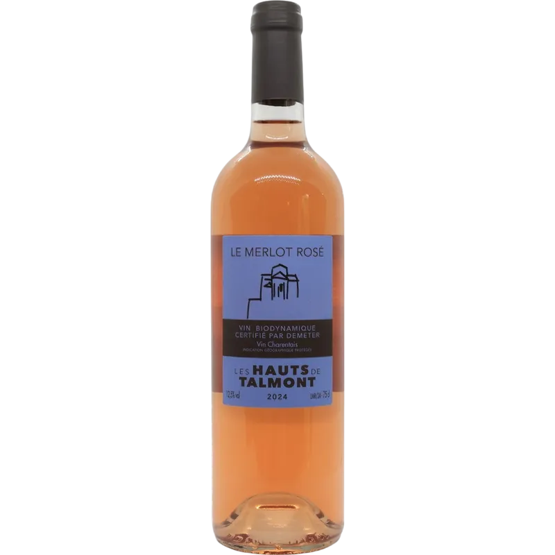 Merlot rosé 2024, rosé les hauts de Talmont, vin tranquille entre amis